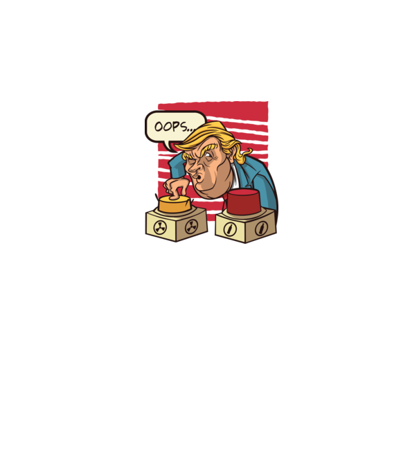 Trump Bombă nucleară model alb pe tricou
