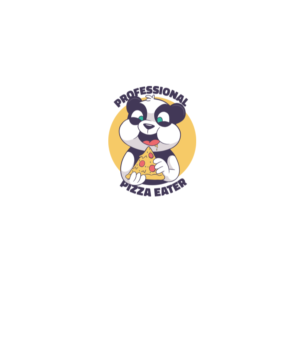 Panda Pizza model albastru jeanși pe tricou