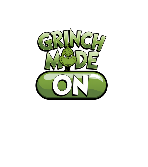 Grinch mode ON model negru pe tricou