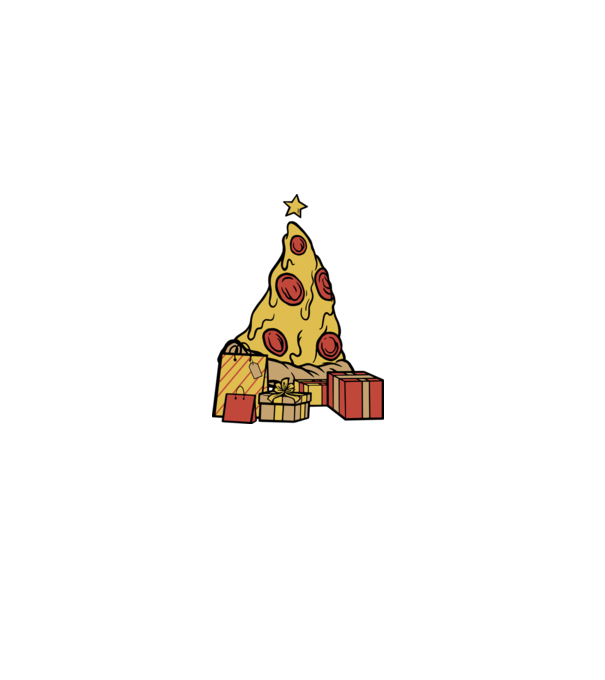 Pizza pom de Crăciun model verde pe tricou