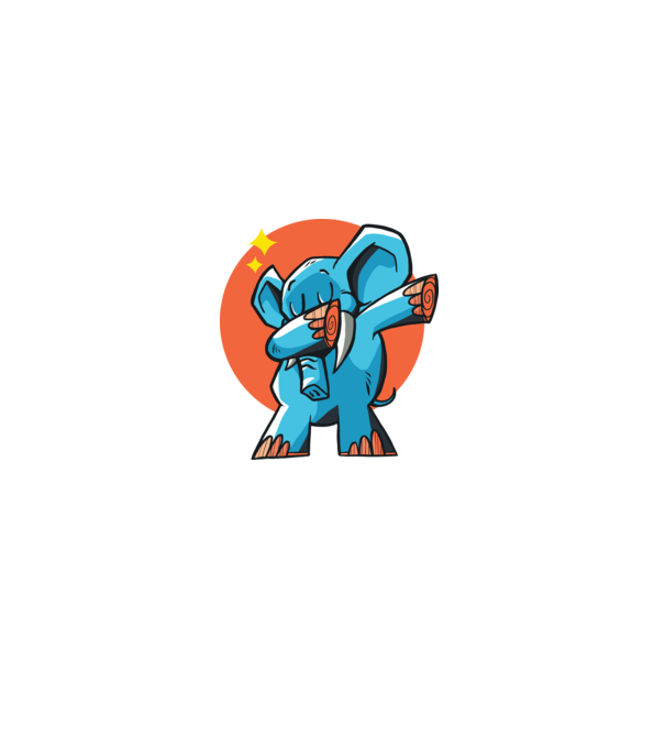 Elefant DAB model negru pe tricou
