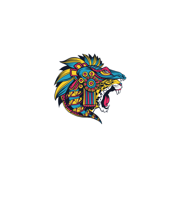 Aztec Jaguar model alb pe tricou