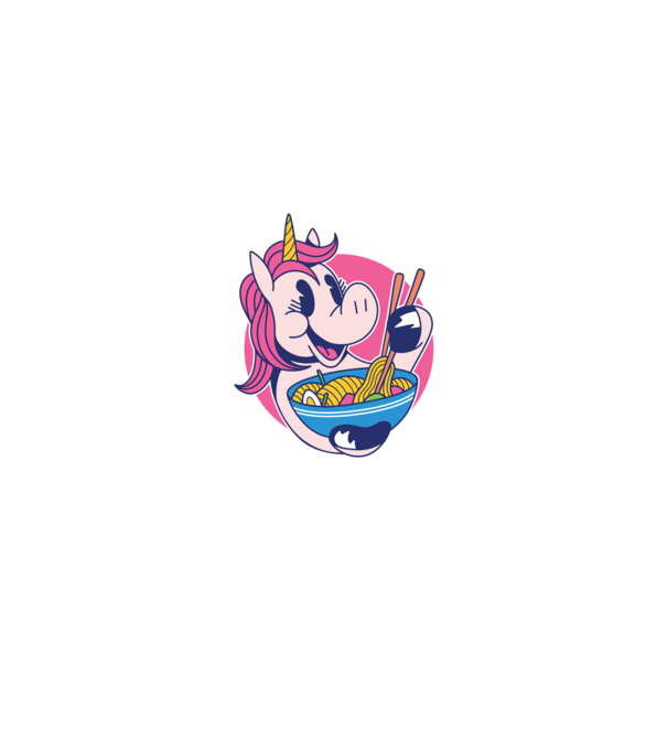 Unicorn Ramen model negru pe tricou