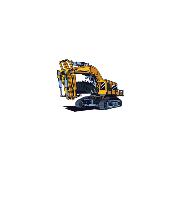 Excavator model albastru deschis pe tricou