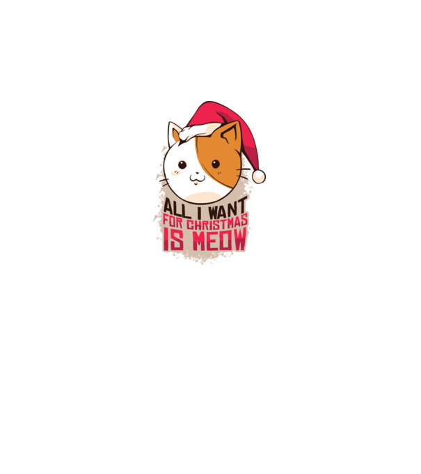 All I want for christmas is MEOW tricou cu pisică model negru pe tricou