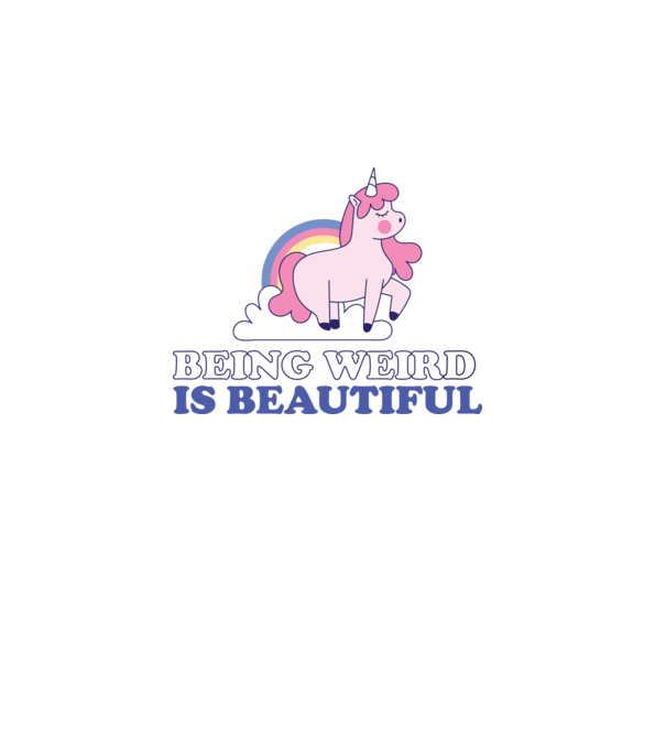 A fi ciudat este minunat Unicorn model alb pe tricou