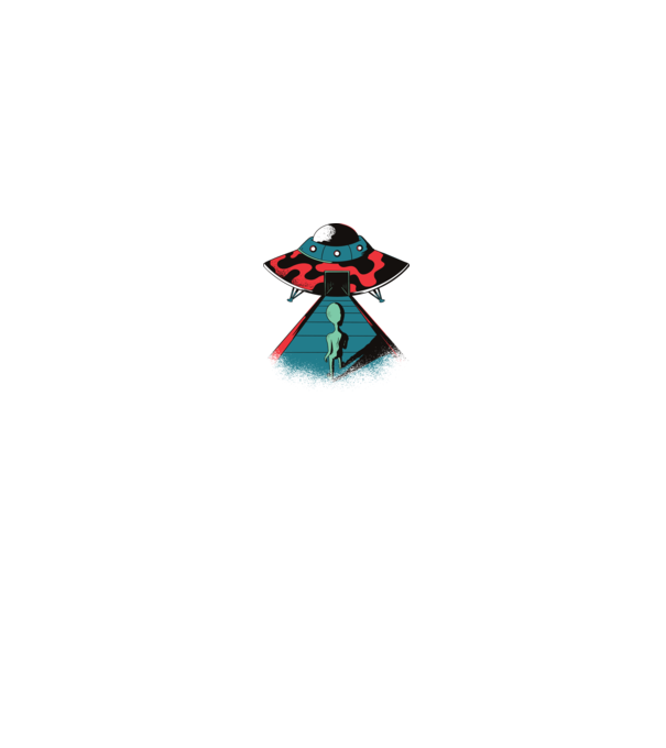 Alien Ufo model negru pe tricou