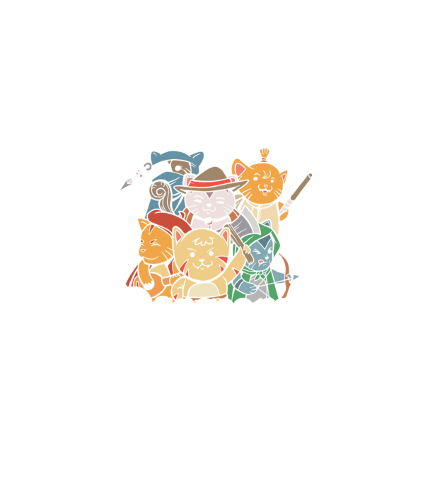Dungeons and Cats - Joc de rol cu pisici model negru pe tricou