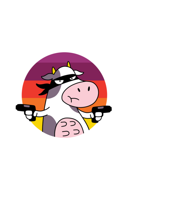 Pew Pew Pew Madafakas Vacă model negru pe tricou