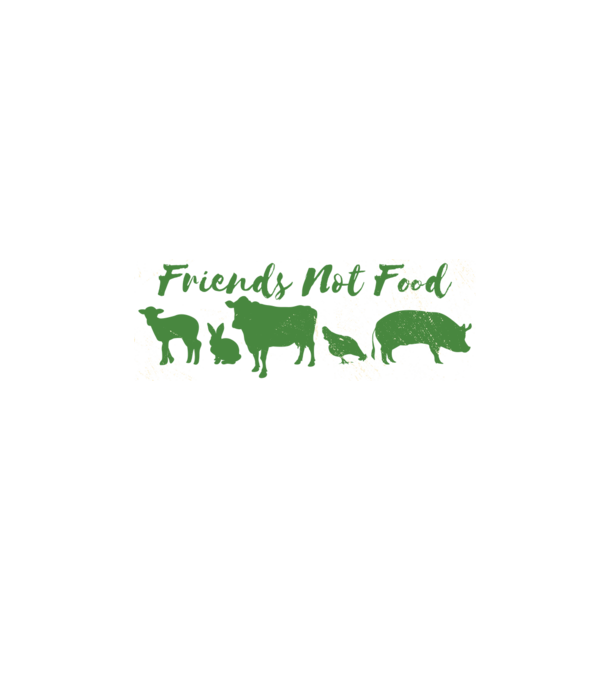 Friends Not Food Vegan model alb pe tricou