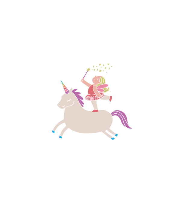 Zână Unicorn model negru pe tricou