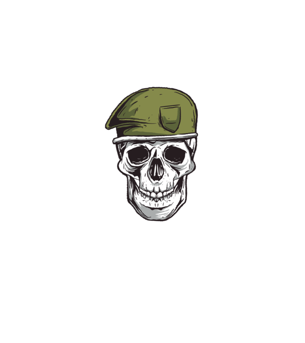 Craniu Soldat model negru pe tricou