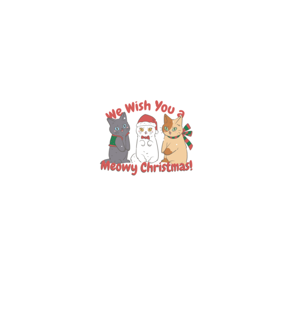 We wish You a Meowy Christmas model negru pe tricou