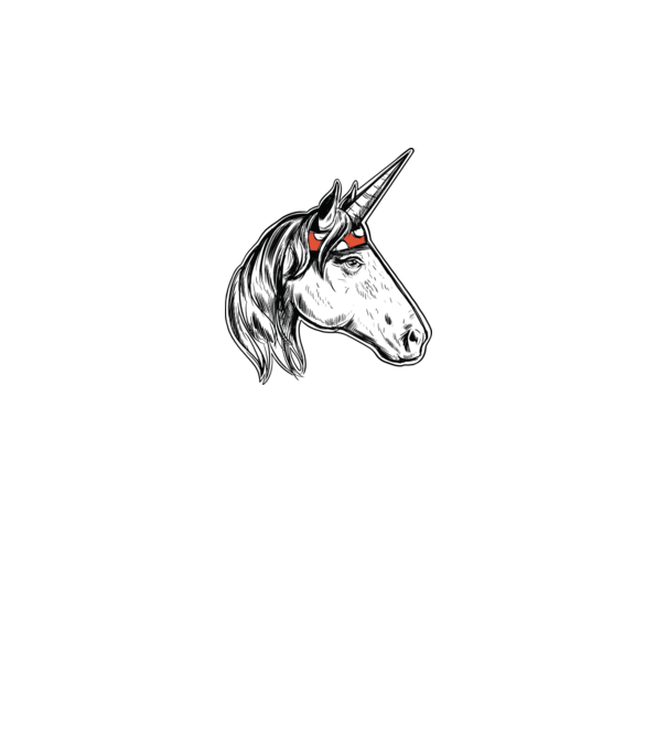 Cal Unicorn model turcoaz pe tricou