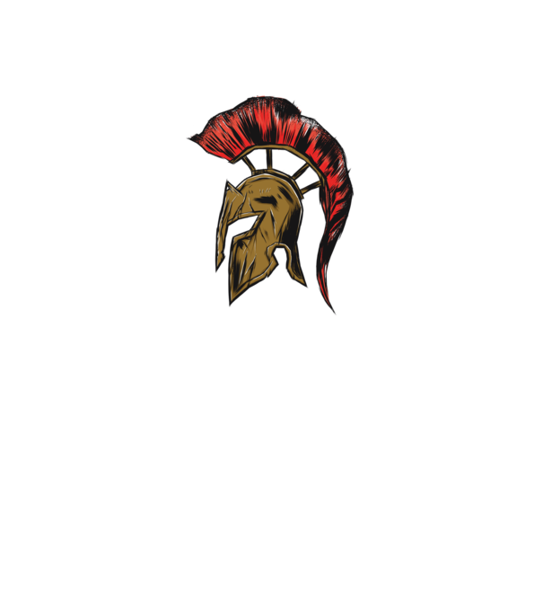 Cască războinic Sparta model negru pe tricou