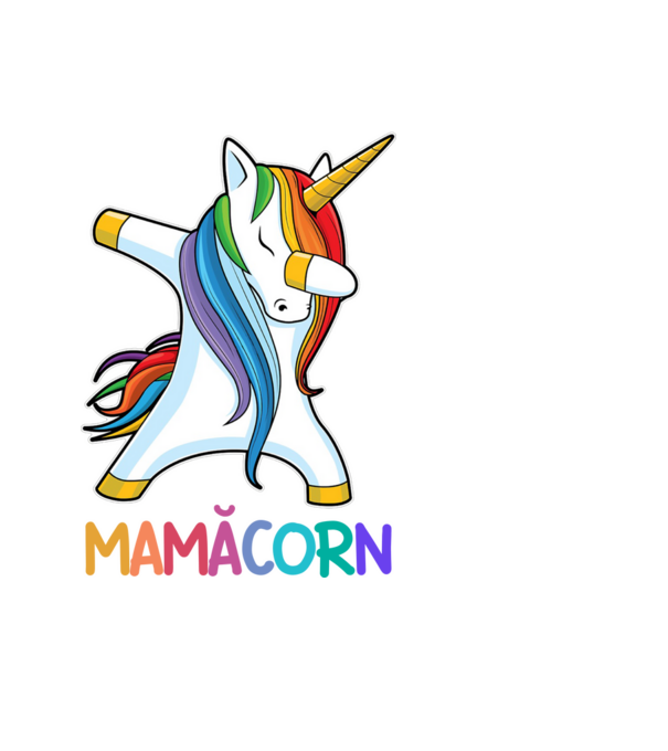 mamăcorn model negru pe tricou