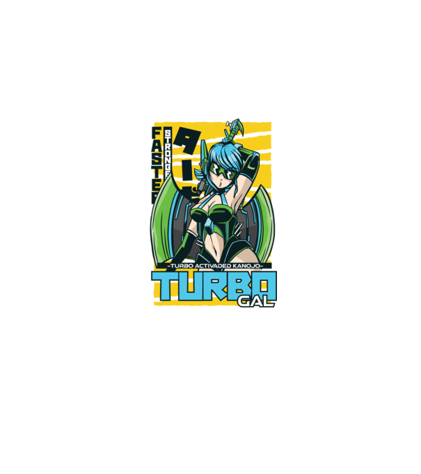 Turbo Gal Anime model alb pe tricou