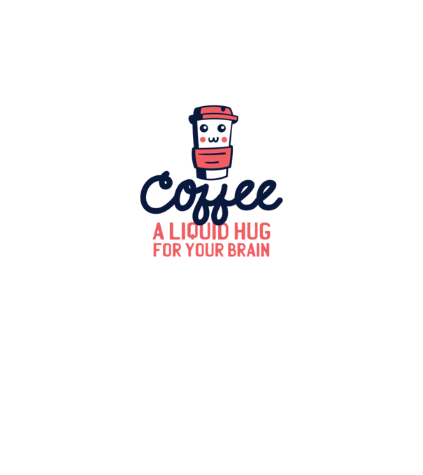 Cafea - o îmbrățișare lichidă pentru creier model gri pe tricou