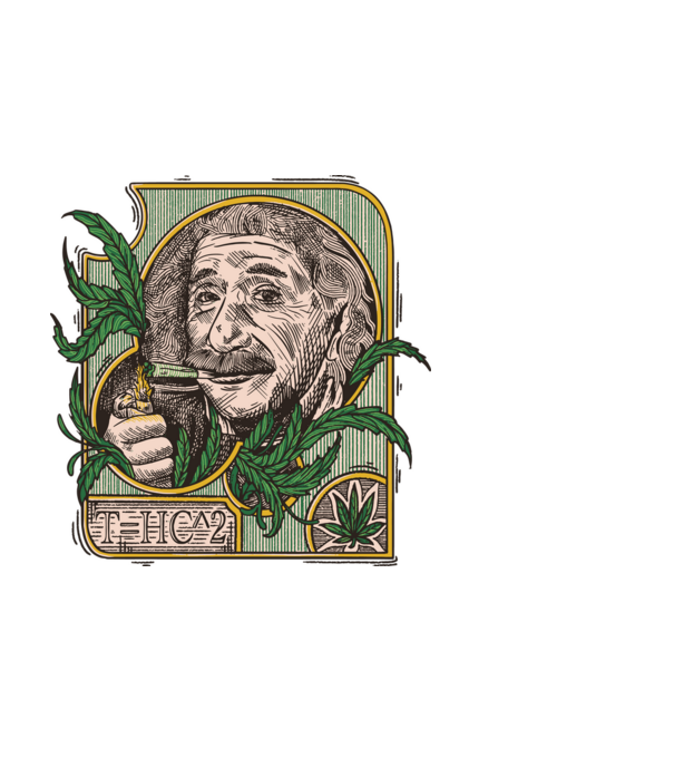 Einstein Marijuana THC model alb pe tricou