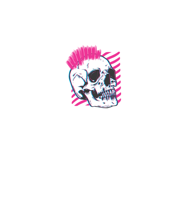 Craniu Punk model negru pe tricou