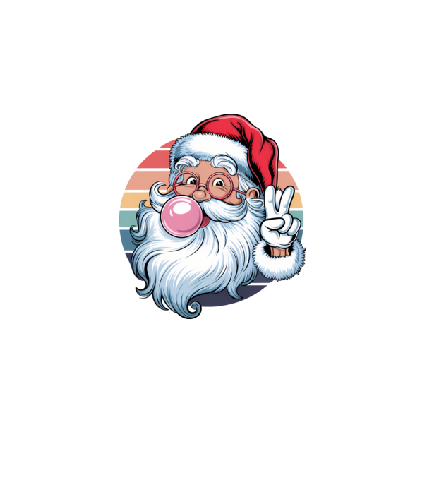 Bubble gum santa model negru pe tricou