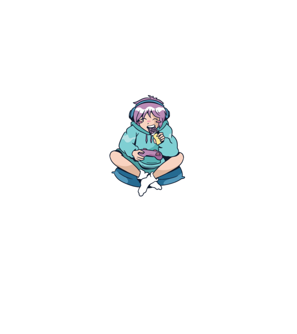 Anime Gamer Fată cu ciocolată model negru pe tricou