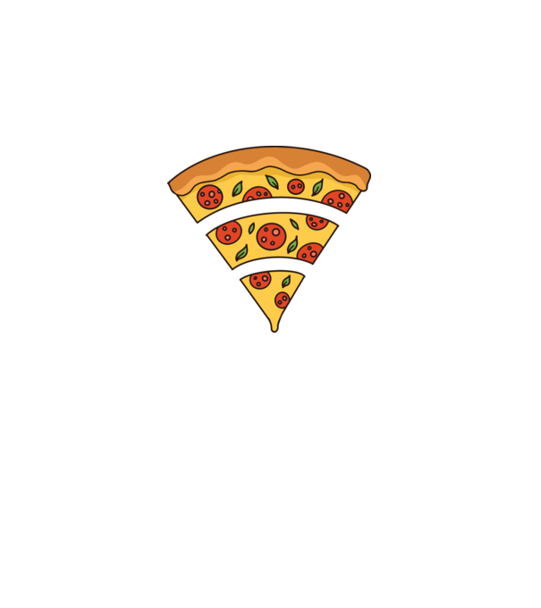 Felie de pizza Wifi model negru pe tricou