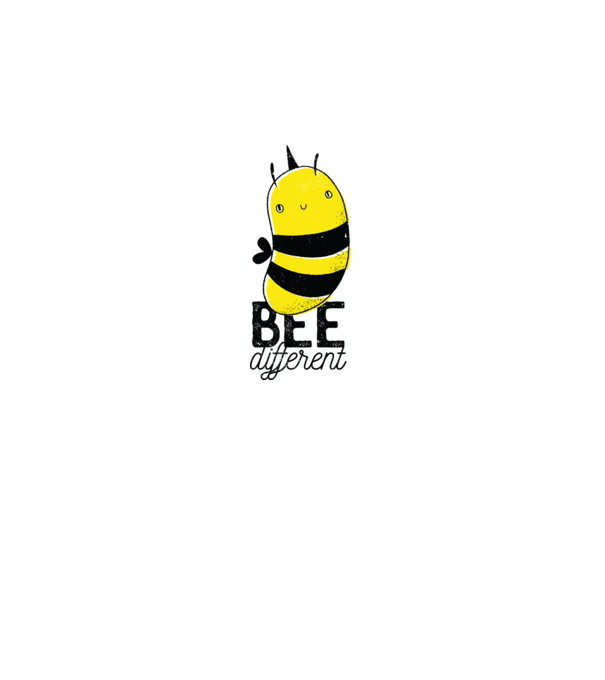 Bee different tricou albinuță model alb pe tricou