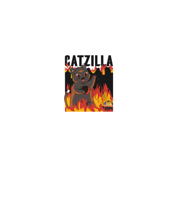 Anime Catzilla model gri pe tricou