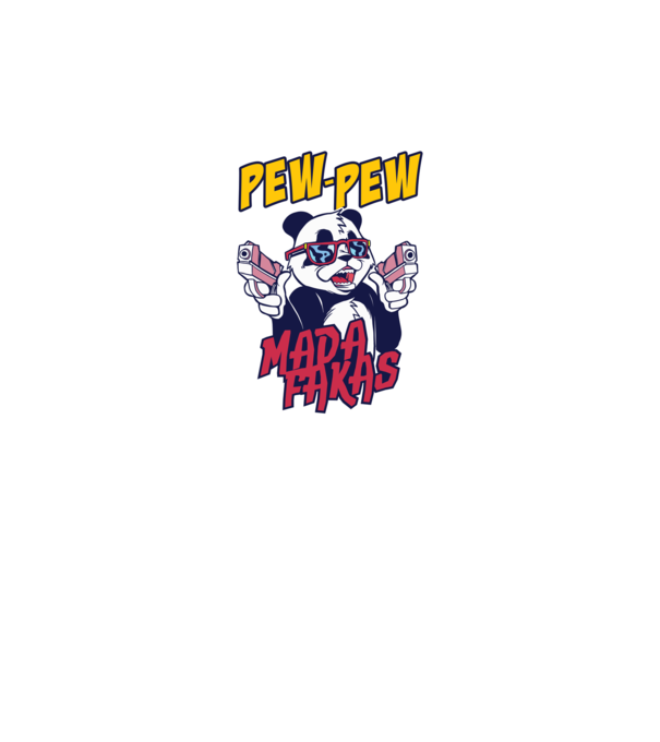 Pew Pew Pew Madafakas Panda model gri pe tricou