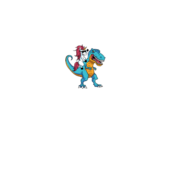 Unicorn cu dinozaur tricou amuzant model negru pe tricou
