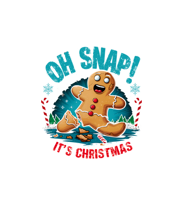 Oh snap! It's christmas Alb model nisipiu pe tricou