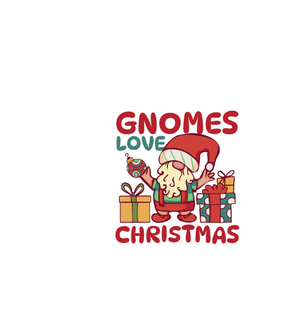 Gnomes LOVE Christmas model alb pe tricou