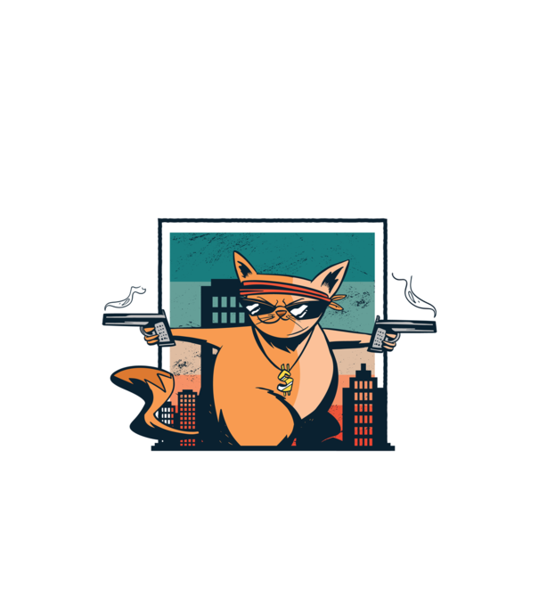 Pew Pew Pew Madafakas Pisică model alb pe tricou