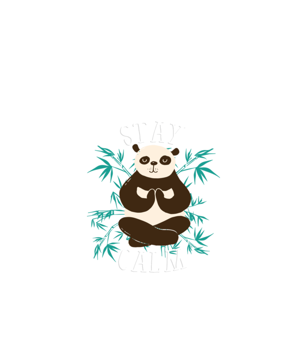 Stay Calm Panda meditație model negru pe tricou