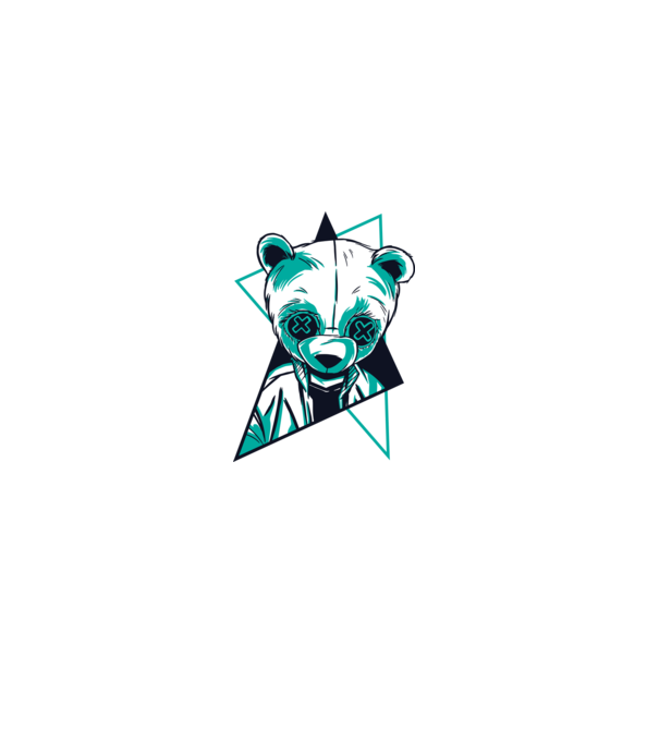 Panda Neon model alb pe tricou