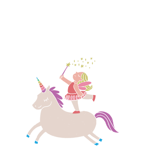 Zână Unicorn model negru pe tricou