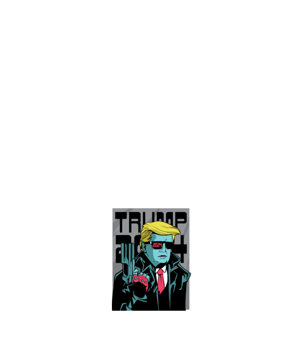 Trump Terminator 2024 model negru pe tricou
