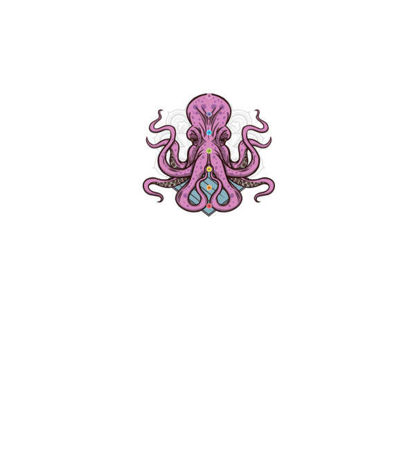 Yoga Octopus model gri pe tricou