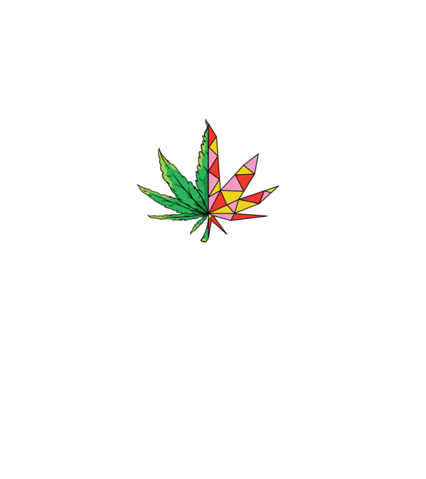 Frunză de marijuana model alb pe tricou