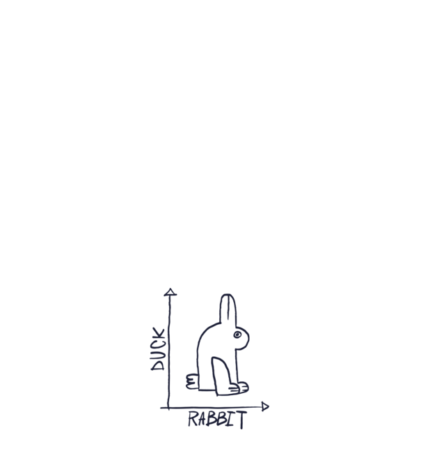 Rabbit vs Duck - Iepure sau Rață model negru pe tricou