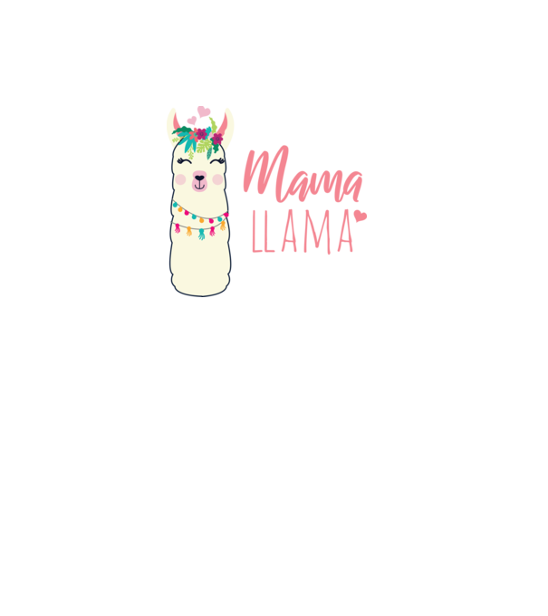 Mama Llama model negru pe tricou