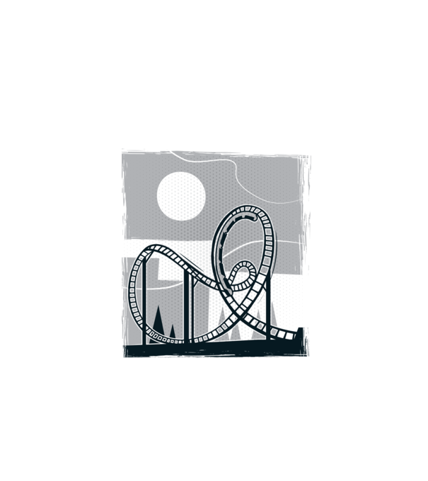 Roller coaster model alb pe tricou