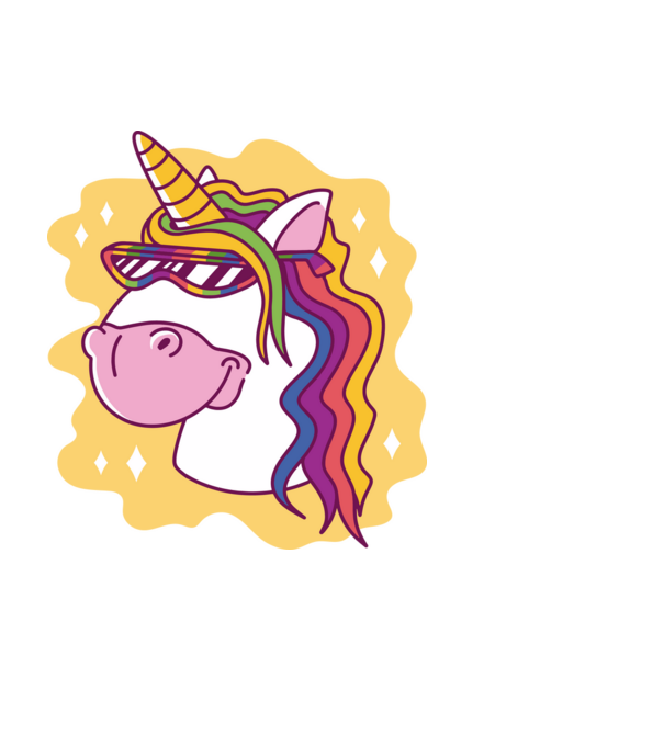 Cap de unicorn model negru pe tricou