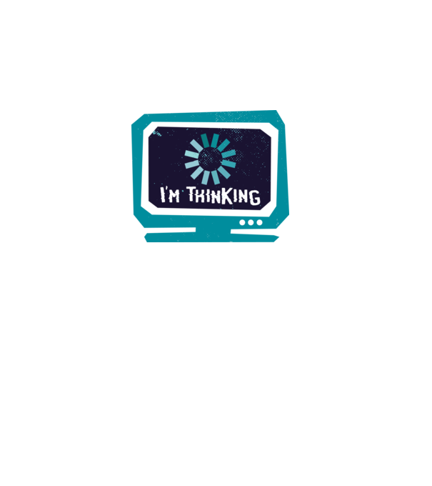 'I''m thinking Mă gândesc' model alb pe tricou