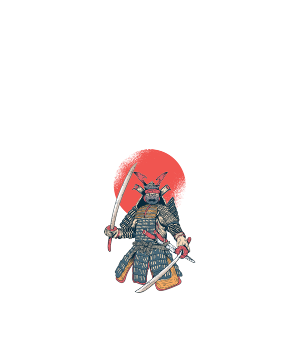 Vintage Samurai tricou arte marțiale orientale model alb pe tricou