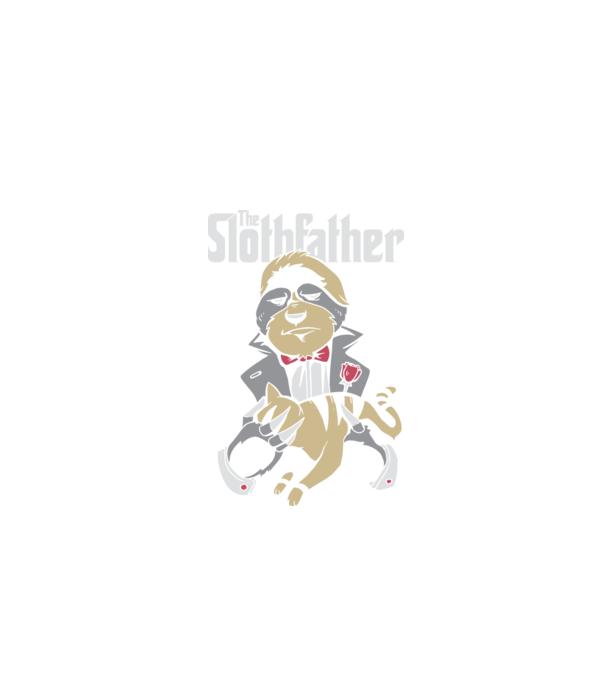 Slothfather - Naș Leneș model negru pe tricou