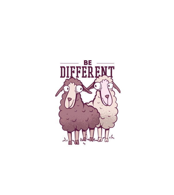 Be different - Fii diferit model gri pe tricou