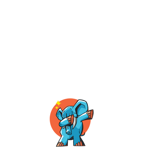 Elefant DAB model verde pe tricou