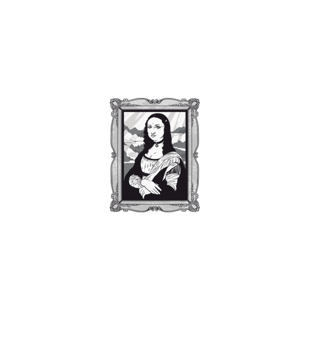 Mona Lisa gotică model negru pe tricou
